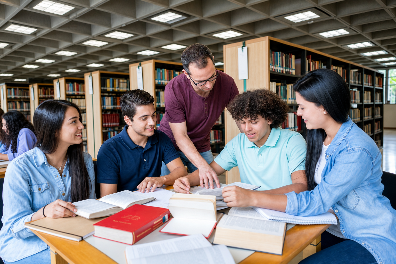 Students collaborating at Cannoga College
